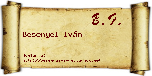 Besenyei Iván névjegykártya